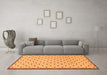 Machine Washable Solid Orange Modern Area Rugs in a Living Room, wshabs1430org