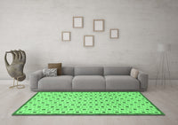 Machine Washable Solid Emerald Green Modern Rug, wshabs1430emgrn