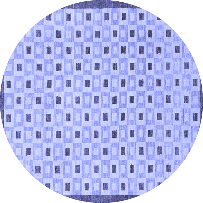 Round Machine Washable Solid Blue Modern Rug, wshabs1430blu