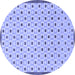 Round Machine Washable Solid Blue Modern Rug, wshabs1430blu