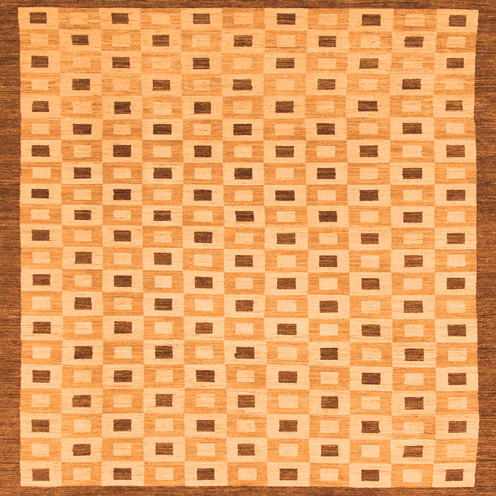 Square Solid Orange Modern Rug, abs1430org