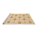 Sideview of Machine Washable Abstract Brown Gold Rug, wshabs1431