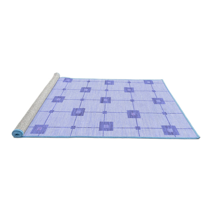 Sideview of Machine Washable Solid Blue Modern Rug, wshabs1431blu