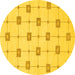 Round Solid Yellow Modern Rug, abs1431yw