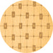 Round Solid Brown Modern Rug, abs1431brn