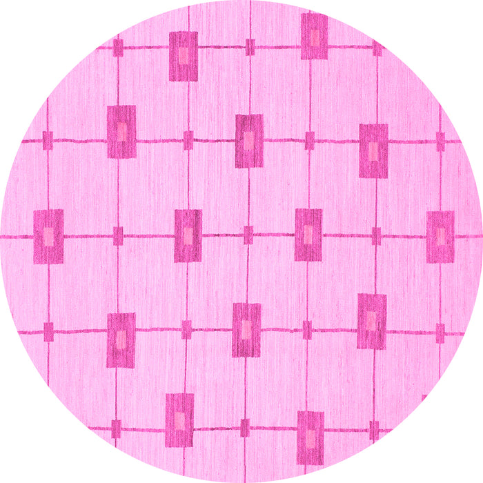 Round Solid Pink Modern Rug, abs1431pnk