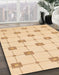 Abstract Brown Gold Solid Rug in Family Room, abs1431