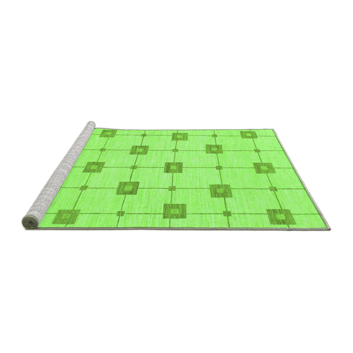 Sideview of Machine Washable Solid Green Modern Area Rugs, wshabs1431grn