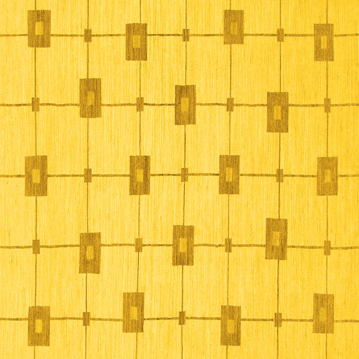 Square Solid Yellow Modern Rug, abs1431yw