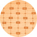 Round Machine Washable Solid Orange Modern Area Rugs, wshabs1431org