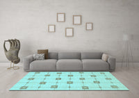 Machine Washable Solid Light Blue Modern Rug, wshabs1431lblu