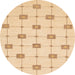 Round Machine Washable Abstract Brown Gold Rug, wshabs1431