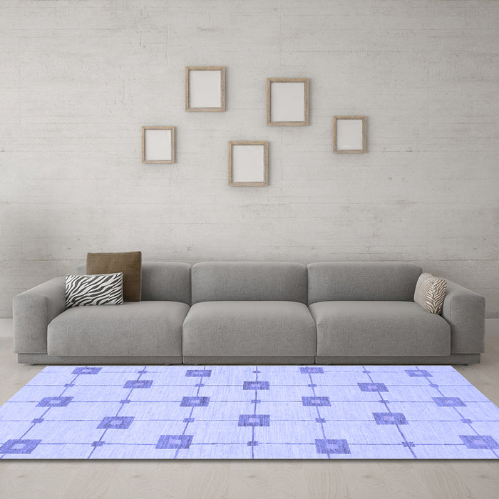 Machine Washable Solid Blue Modern Rug in a Living Room, wshabs1431blu