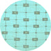 Round Solid Light Blue Modern Rug, abs1431lblu