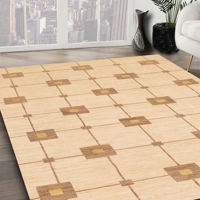 Machine Washable Abstract Brown Gold Rug in a Family Room, wshabs1431