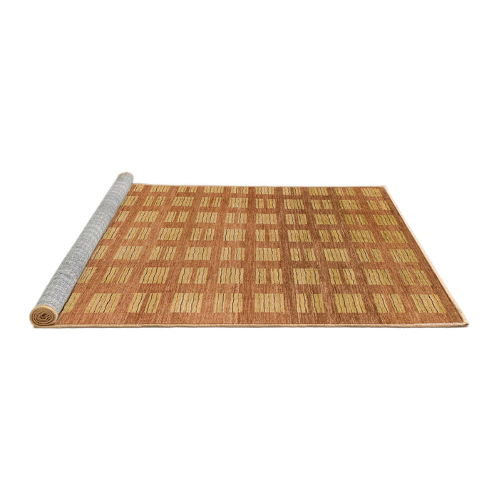 Sideview of Machine Washable Abstract Orange Red Rug, wshabs1432