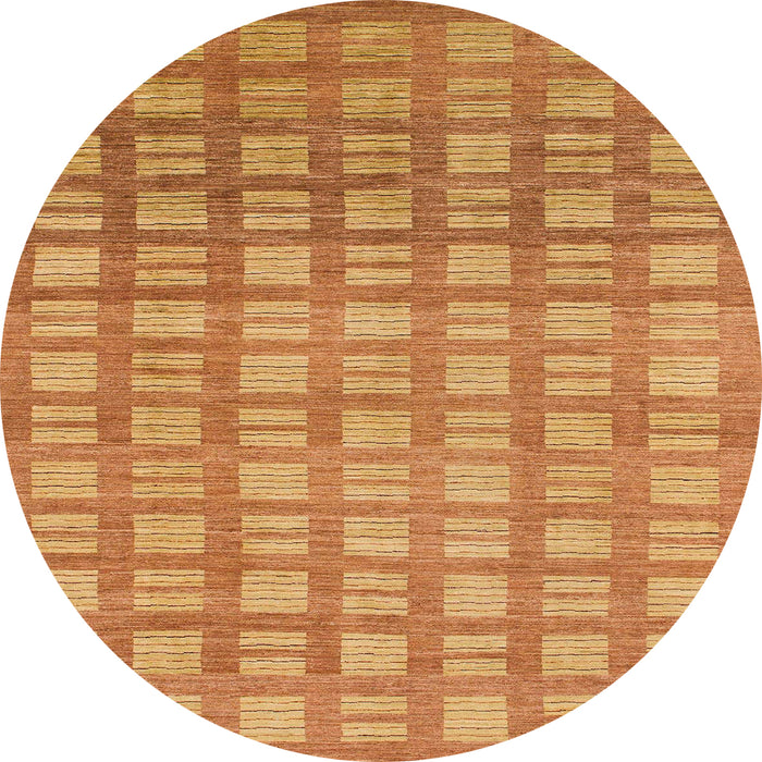Round Machine Washable Abstract Orange Red Rug, wshabs1432