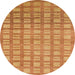 Round Machine Washable Abstract Orange Red Rug, wshabs1432