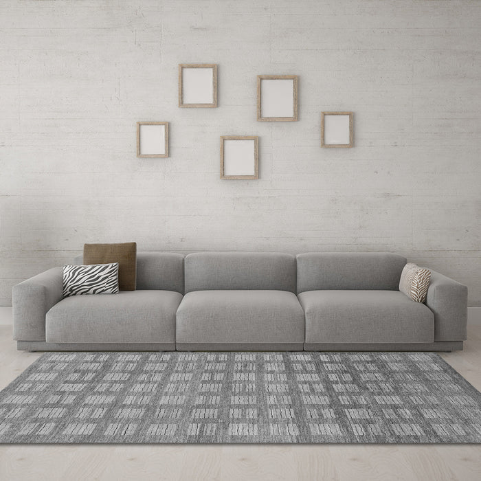 Machine Washable Abstract Gray Modern Rug in a Living Room,, wshabs1432gry