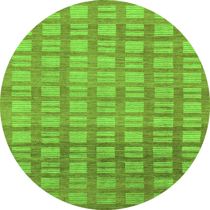 Round Machine Washable Abstract Green Modern Area Rugs, wshabs1432grn