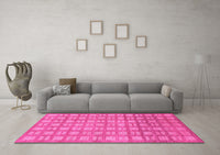 Machine Washable Abstract Pink Modern Rug, wshabs1432pnk