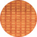 Round Abstract Orange Modern Rug, abs1432org