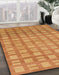 Machine Washable Abstract Orange Red Rug in a Family Room, wshabs1432