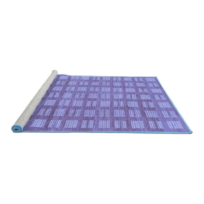 Sideview of Machine Washable Abstract Blue Modern Rug, wshabs1432blu