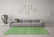 Machine Washable Abstract Turquoise Modern Area Rugs in a Living Room,, wshabs1432turq