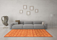 Machine Washable Abstract Orange Modern Rug, wshabs1432org