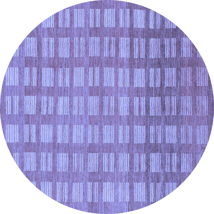 Round Abstract Blue Modern Rug, abs1432blu