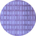 Round Abstract Blue Modern Rug, abs1432blu