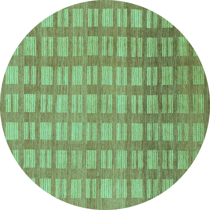 Round Machine Washable Abstract Turquoise Modern Area Rugs, wshabs1432turq