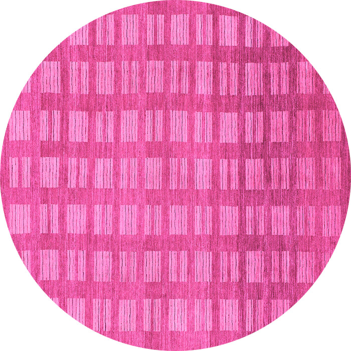 Round Abstract Pink Modern Rug, abs1432pnk