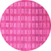 Round Abstract Pink Modern Rug, abs1432pnk