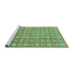 Sideview of Machine Washable Abstract Turquoise Modern Area Rugs, wshabs1432turq