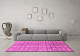 Machine Washable Abstract Purple Modern Area Rugs in a Living Room, wshabs1432pur