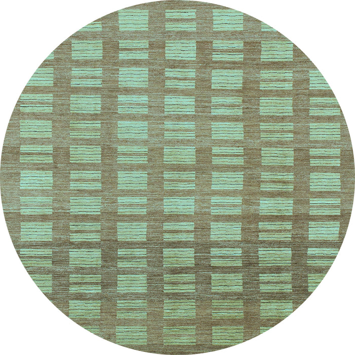 Round Abstract Light Blue Modern Rug, abs1432lblu