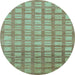 Round Abstract Light Blue Modern Rug, abs1432lblu