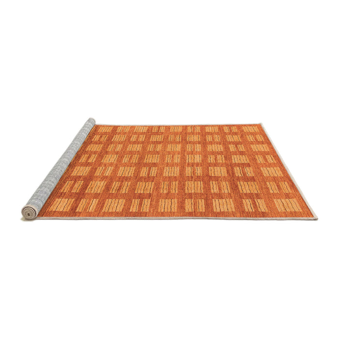 Sideview of Machine Washable Abstract Orange Modern Area Rugs, wshabs1432org
