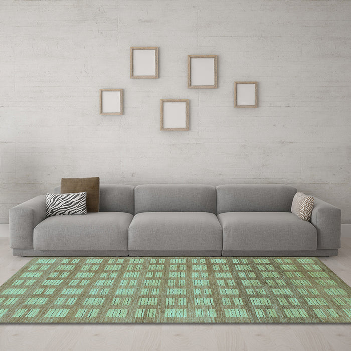 Machine Washable Abstract Light Blue Modern Rug in a Living Room, wshabs1432lblu
