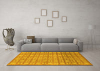 Machine Washable Abstract Yellow Modern Rug, wshabs1432yw