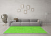 Machine Washable Abstract Green Modern Area Rugs in a Living Room,, wshabs1433grn