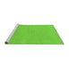 Sideview of Machine Washable Abstract Green Modern Area Rugs, wshabs1433grn