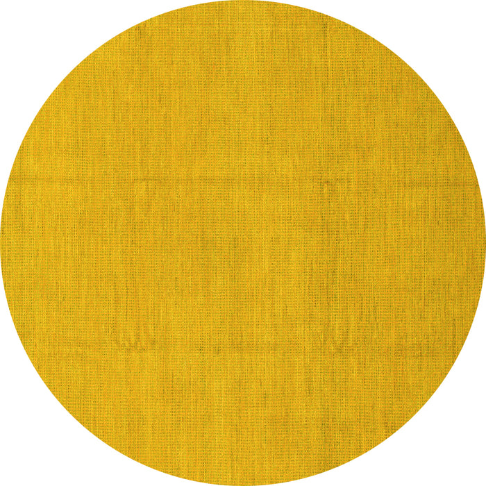 Round Machine Washable Abstract Yellow Modern Rug, wshabs1433yw