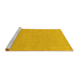 Sideview of Machine Washable Abstract Yellow Modern Rug, wshabs1433yw