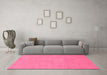 Machine Washable Abstract Pink Modern Rug in a Living Room, wshabs1433pnk