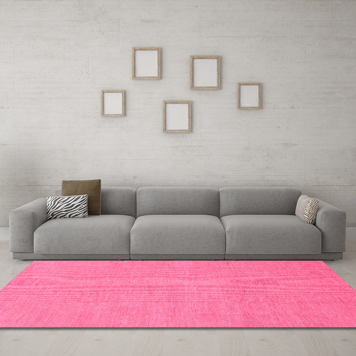 Machine Washable Abstract Pink Modern Rug in a Living Room, wshabs1433pnk