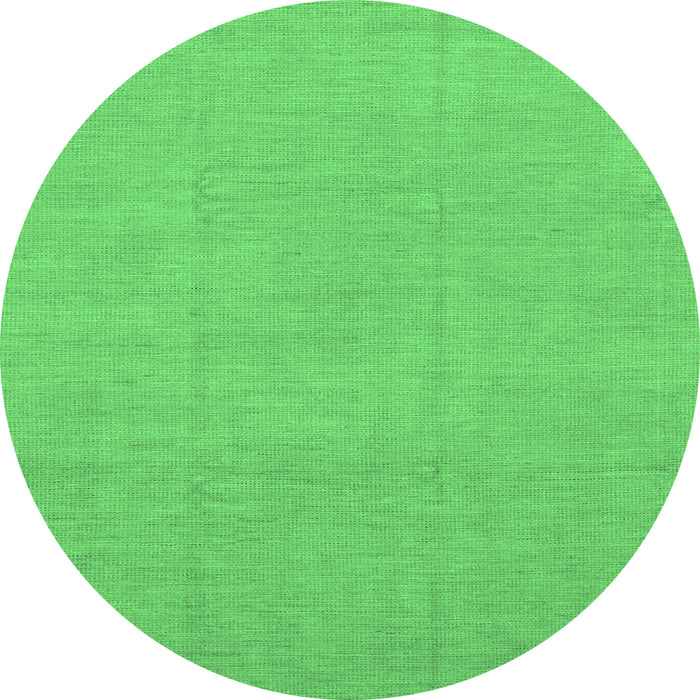 Round Machine Washable Abstract Emerald Green Modern Area Rugs, wshabs1433emgrn