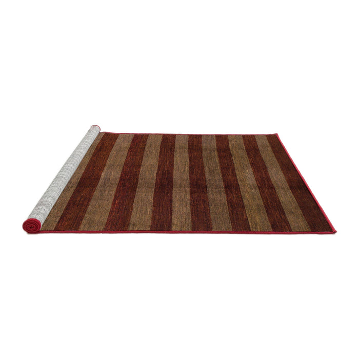 Sideview of Machine Washable Abstract Dark Red Rug, wshabs1434